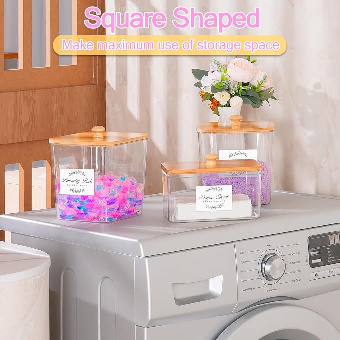 efluky 3 Pack Laundry Pods Container & Dryer Sheet Holder Set, Detergent Pods - Image 4