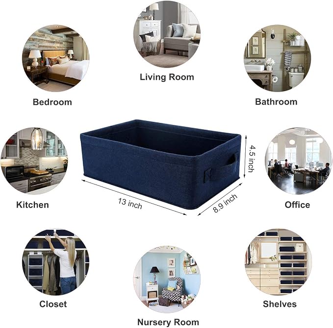 Decorative Storage Basket Collapsible Felt Bins Fabric Baskets Storage Organizer - Image 6