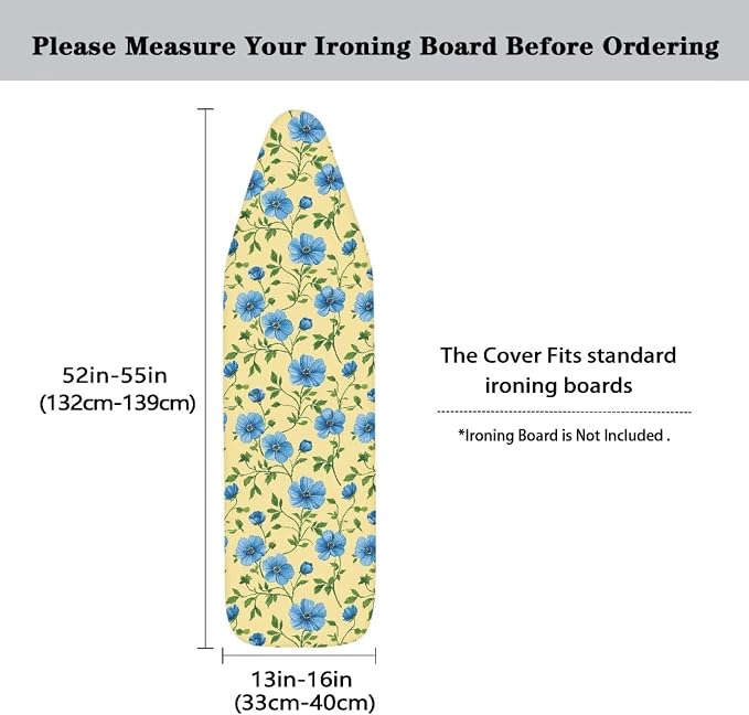 Blue Floral Ironing Board Cover Standard Ironing Board Full Size - Image 5