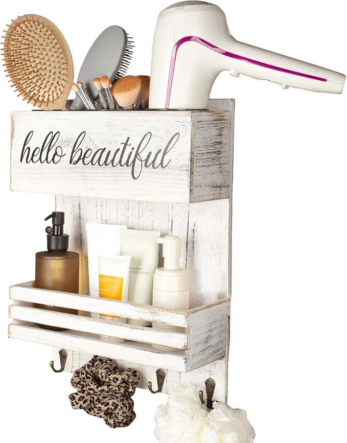 Wooden Hair Dryer Holder Wall-Mounted by Cokritsm