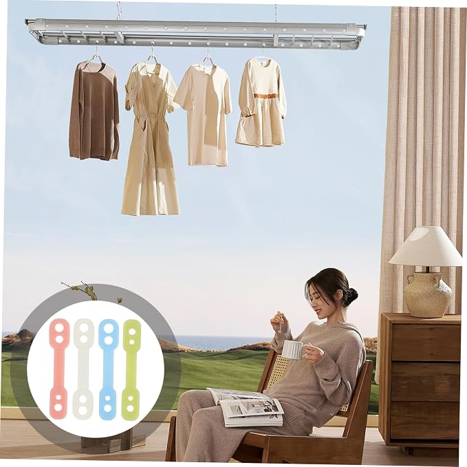 Ciieeo Clothes Hanger Buckle Set 100pcs Windproof Hanger Grips Silicone Buckle - Image 9
