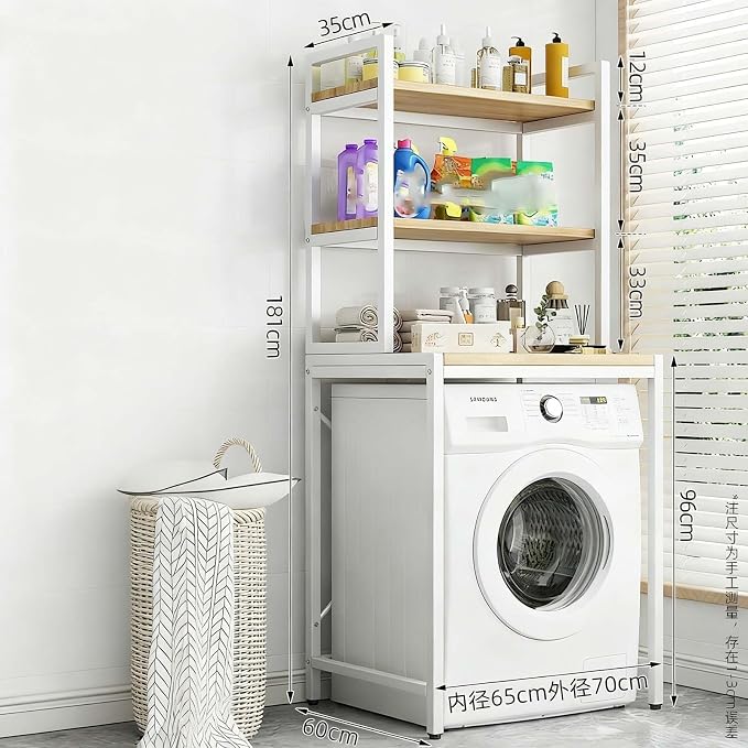 Space-Saving 3-Tier Over Washer and Dryer Storage Shelf, Heavy-Duty Over - Image 8