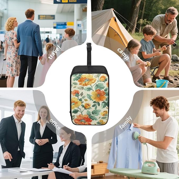 Yellow Floral Portable Steamer Storage Bag Lightweight Iron Carrying Case - Image 6