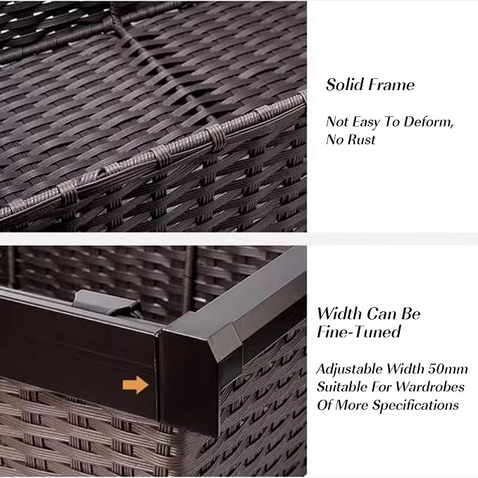 Pull Out Drawer Organizer Containers, Slide Out Pantry Shelves, Rattan - Image 4
