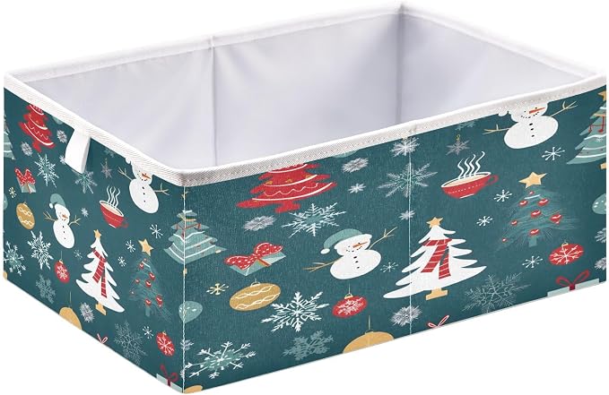 senya Large Storage Bins Christmas Pattern Snowflakes Collapsible Foldable - Image 2