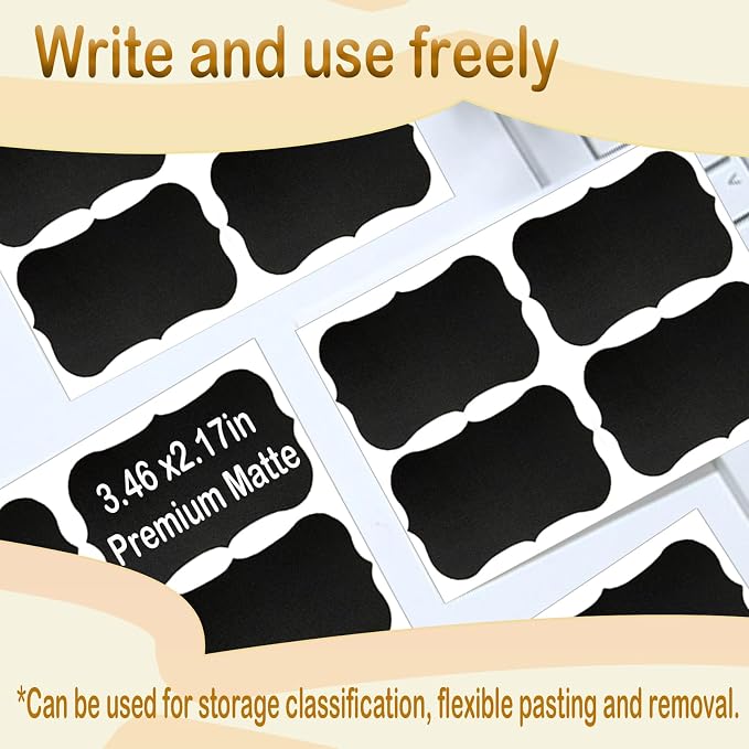 180PCS Chalkboard Labels-3.4" x 2.1" Large Size Reusable Blackboard Stickers - Image 9
