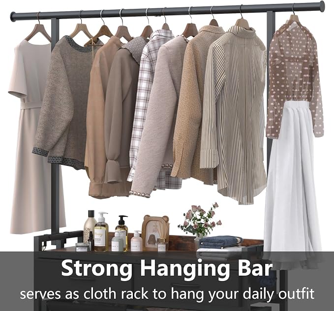 Laundry Sorter Hamper with Hanging Cloth Rack, Laundry Basket with 3 Section - Image 6