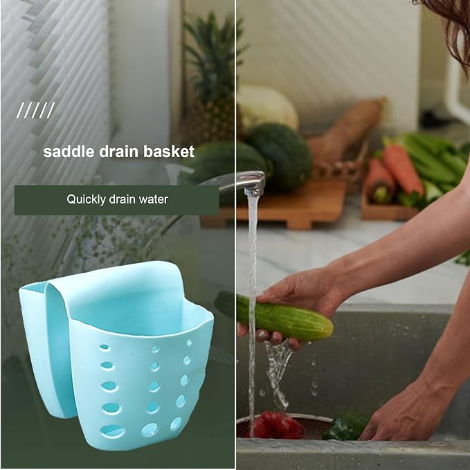 Sponge Holder For Sink, Silicone Construction, 12.3x10.5x9cm, Saddle Sponge - Image 2