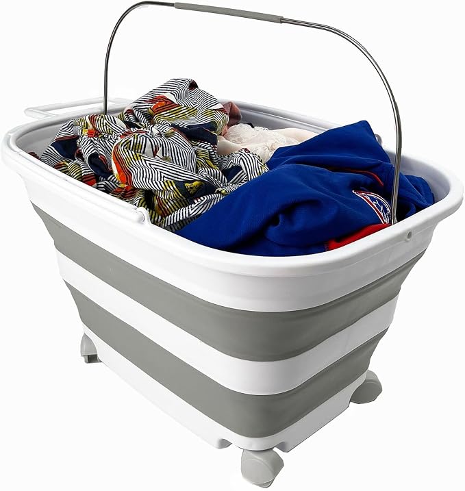 SAMMART 35L Collapsible Plastic Laundry Basket - Image 3