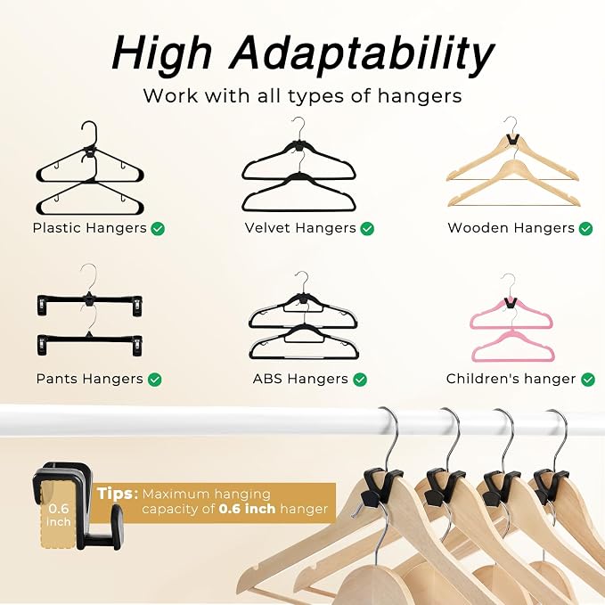 HOUSE DAY Space Saving Hanger Hooks 20 Pack, Heavy Duty Hangers Hook Space Saver - Image 4