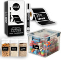 200 Chalkboard Labels for Food Containers, Reusable Black Stickers by SAVVYSORTED%C2%AE