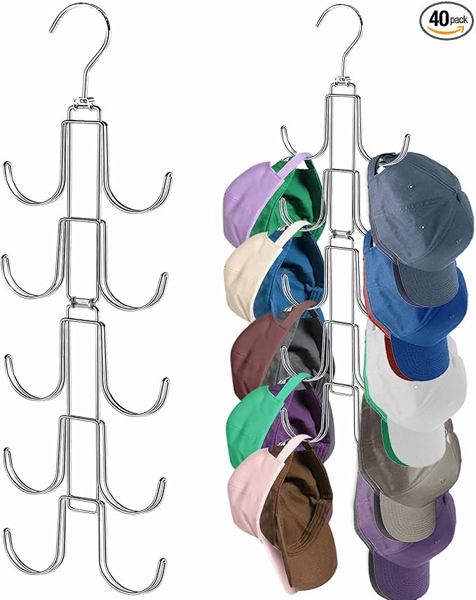 Hat Organizer for Closet, Collapsible Caps Rack by NAKBINX