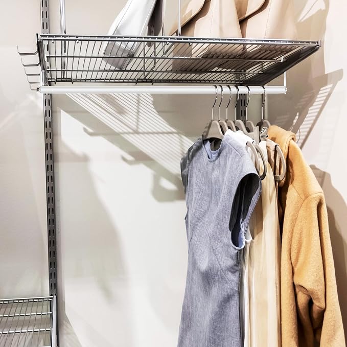 2 Pack Wire Shelving Garment Hanger Bar Wire Shelving Accessories Industrial - Image 6