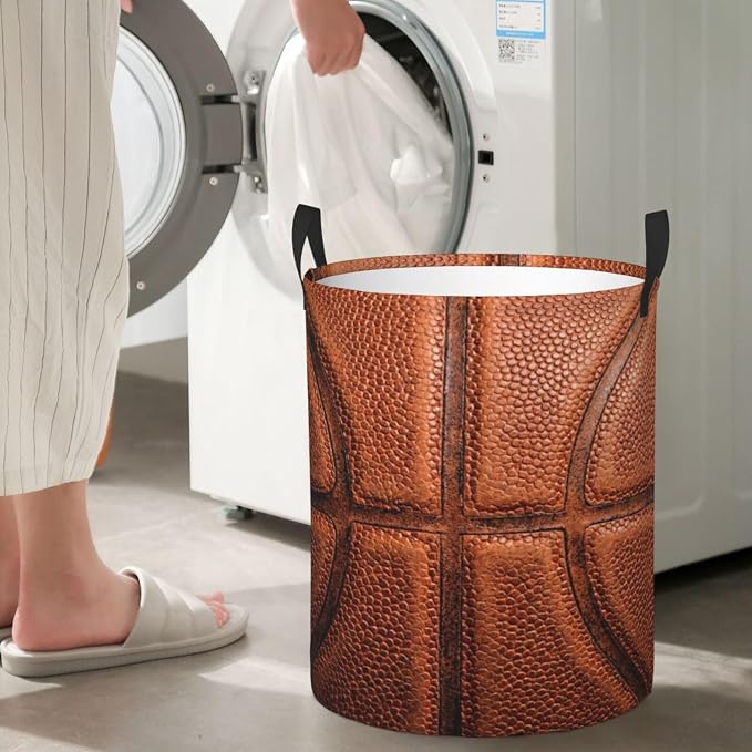 Basketball Texture Pattern Laundry Hamper Bag - Image 6
