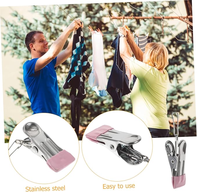 6pcs Heavy Duty Laundry Clothespins No-Trace Clothes Pin Clips - Image 7