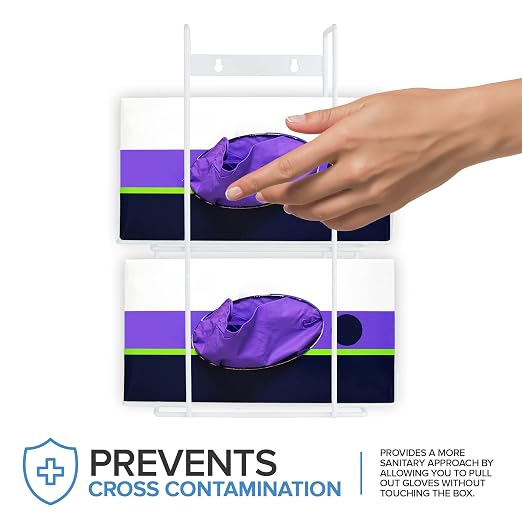 Stock Your Home Metal Double Gloves Dispenser, Tissue Box Shelf, Glove Box - Image 4