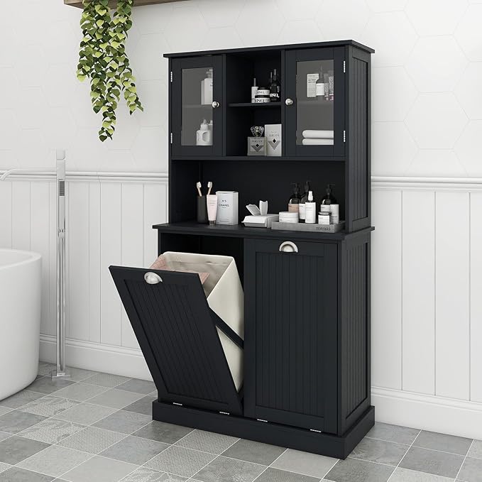 Tall Tilt Out Laundry Hamper Cabinet by OQSC
