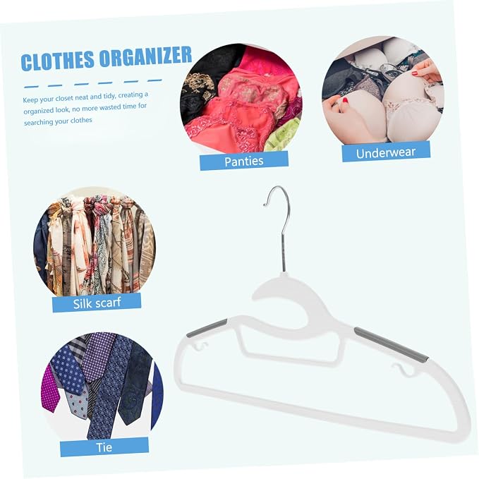 10pcs Extra Wide Non Slip Plastic Hangers - Image 8
