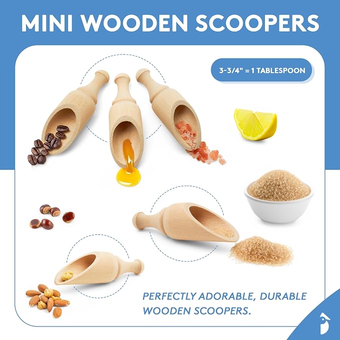 Mini Wooden Scoops 3-3/4 Inches Long, 50 Unfinished Mini Scoops - Image 5