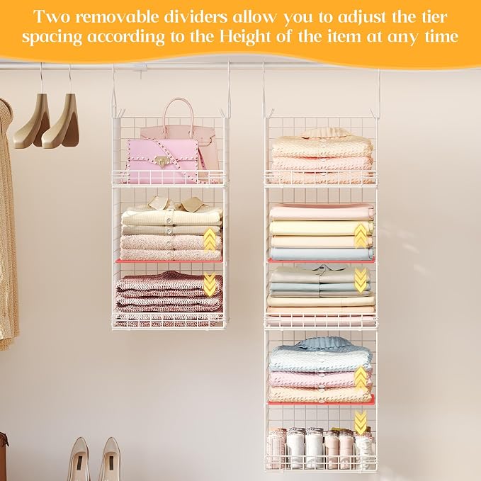 5 Tier Hanging Closet Organizer Separable Hanging Closet Shelves - Image 4