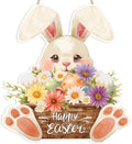 Ausril Easter Wood Sign, Happy Easter Door Decor, Bunny Egg Hanging Wall Sign by Ausril
