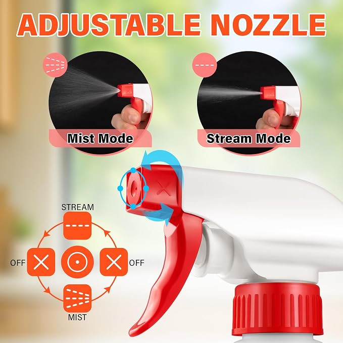 DIYSELF 16oz Spray Bottle 8 Pack, Heavy Duty Plastic Spray Bottles - Image 3