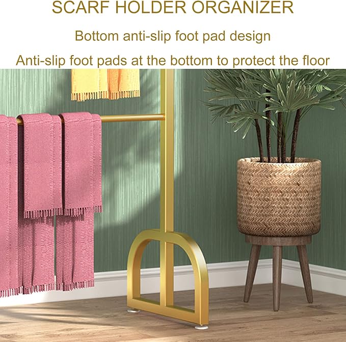Moden Metal Garment Rack Retail Display Scarf Hanger, Freestanding Scarf Holder - Image 6