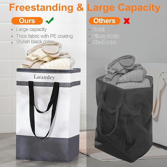 FairyHaus Laundry Basket 78L, Collapsible Laundry Baskets Hampers - Image 8