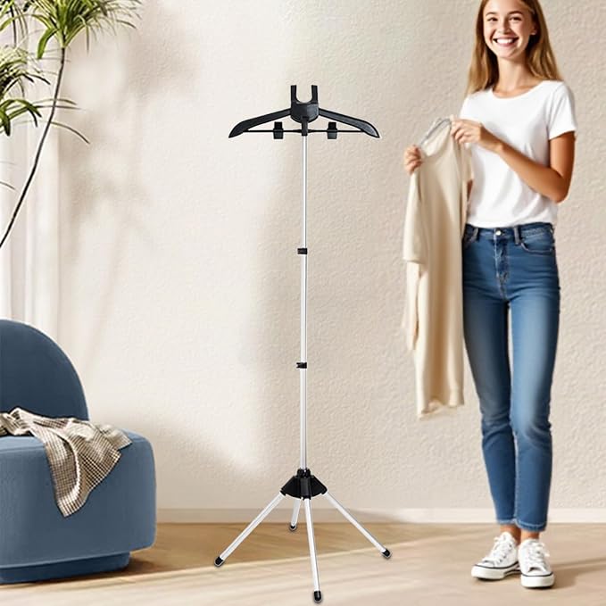Adjustable Garment Steamer Stand, Foldable Clothes Hanger Holder, Ironing - Image 2
