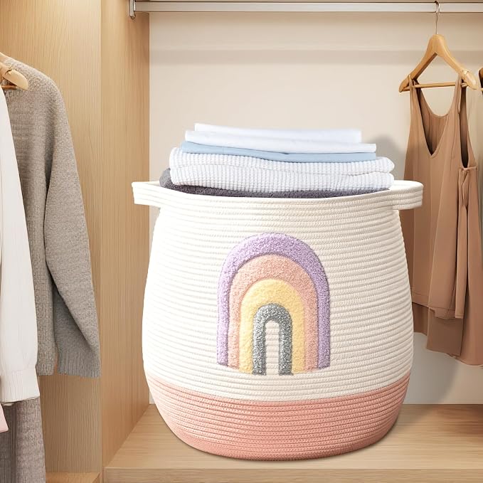 Large Baby Laundry Basket, Rainbow Laundry Hamper - Image 7