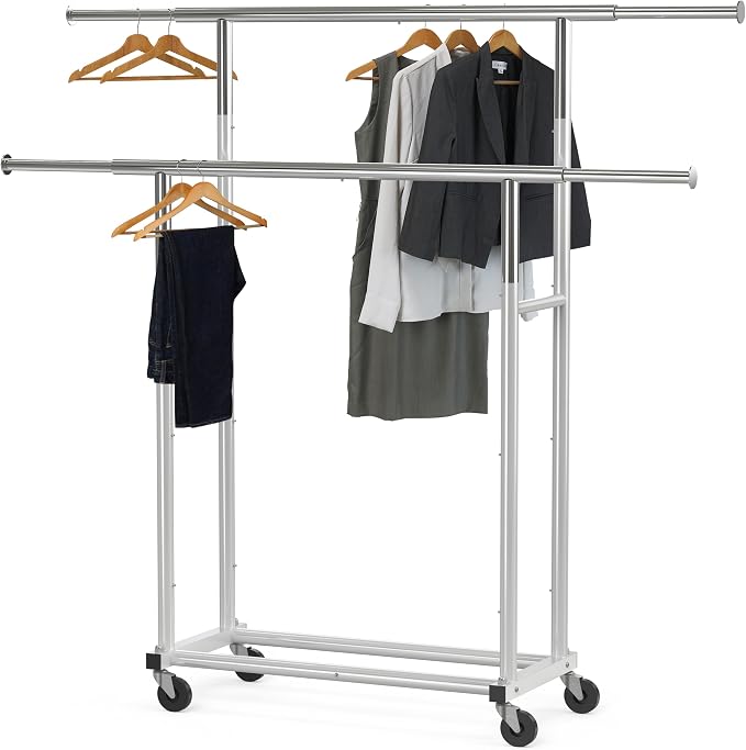 Simple Houseware Standard Double Rod Garment Rack by SimpleHouseware