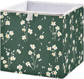 senya Large Storage Bins Small White Flower Collapsible Foldable Storage Cubes by senya