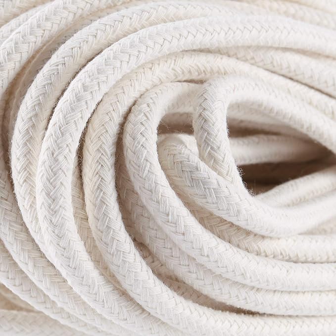 HAKZEON 164FT 1/4 Inch Cotton Rope, Natural Cotton Braided Rope, All-Purpose - Image 4