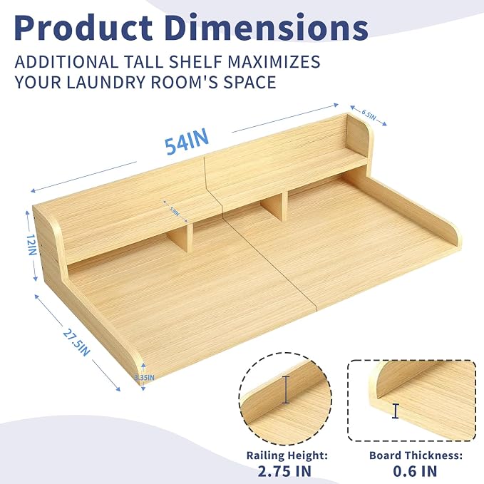 Washer Dryer Countertop with Shelf, Double Layer Organizer - Image 3