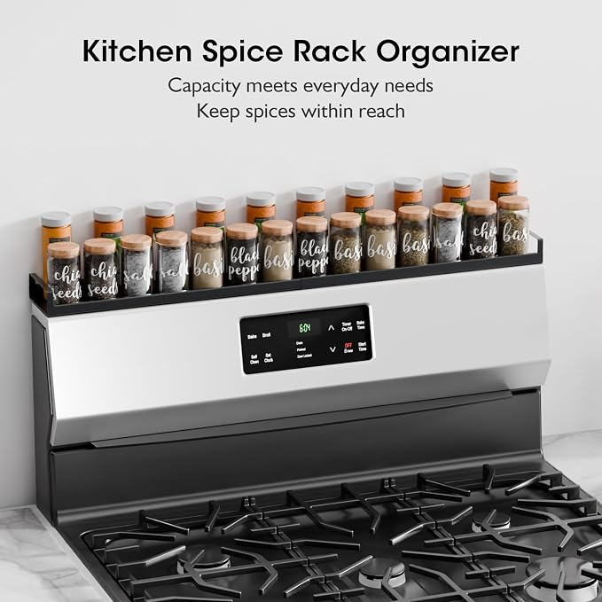Bumusty 4X Strong Magnetic, Seasoning Organizer Kitchen Shelves, Matte Black - Image 5