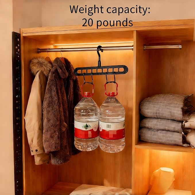 5pcs 9-Hook Rotating Hanger Organizer - 20lb Capacity Space Saving Hanger - Image 2