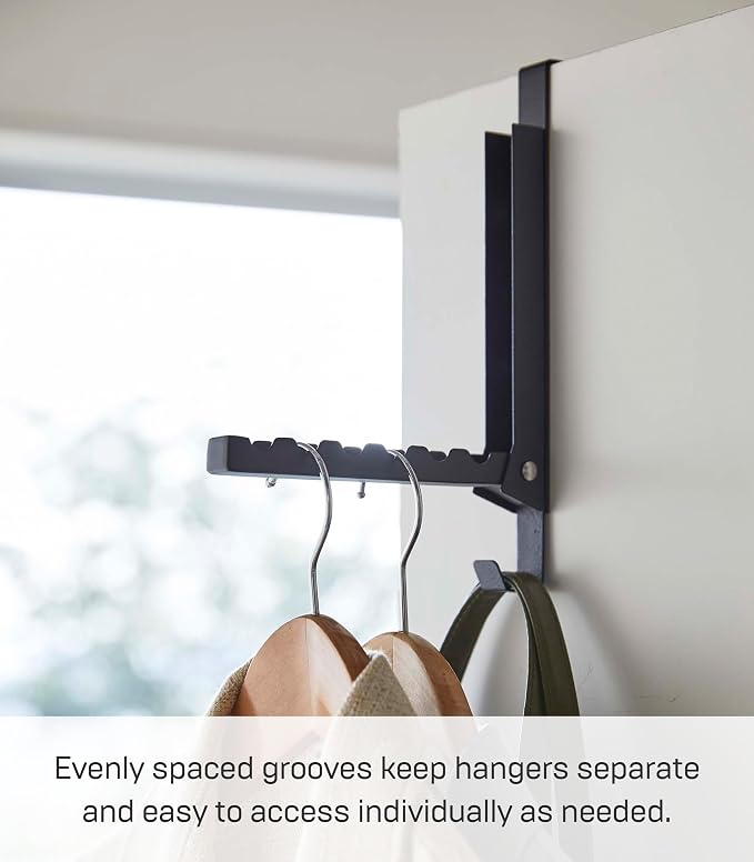YAMAZAKI Home Smart Over The Door Coat Hook Organizer Collapsible Foldable Rack - Image 4