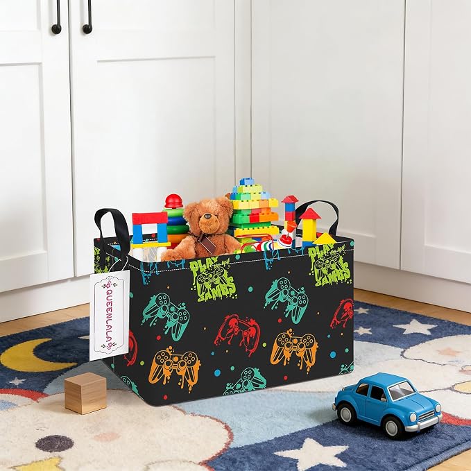 QUEENLALA Rectangular Laundry Hamper/Foldable Nursery Laundry Basket - Image 6
