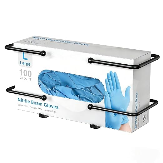 Wall Mount Glove Box Dispenser: Black Holder by niffgaff
