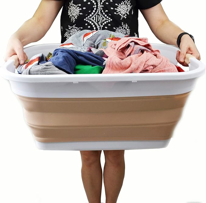 SAMMART 41L Collapsible Plastic Laundry Basket-Foldable Pop Up Storage - Image 8