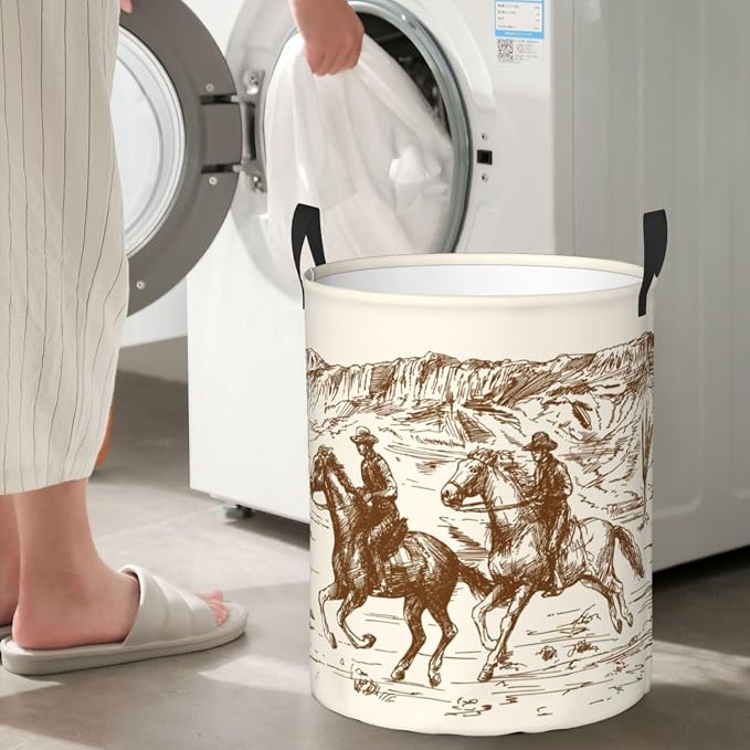Large Laundry Basket Western Cowboy Home Decor Laundry Hamper - Image 6