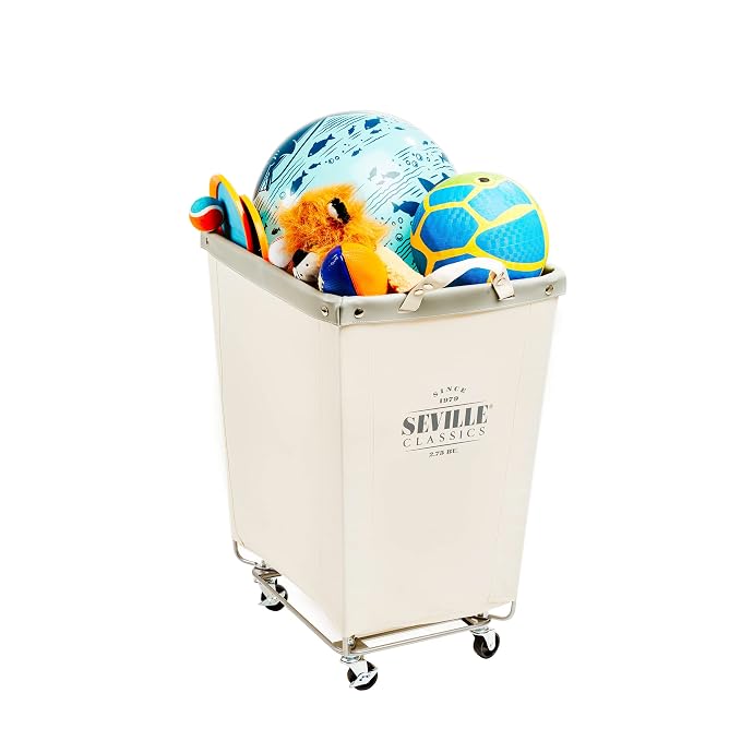 Seville Classics Large Commercial Heavy Duty Rolling Steel Frame Laundry Hamper - Image 3