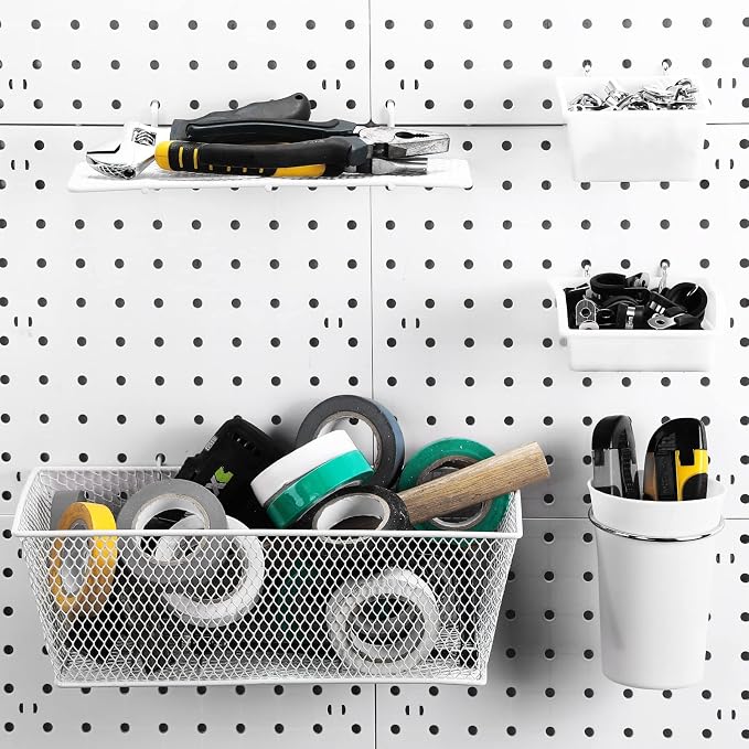 Sieral 30 Pcs Pegboard Organizer Accessories Kit Includes Peg Board Shelving - Image 5