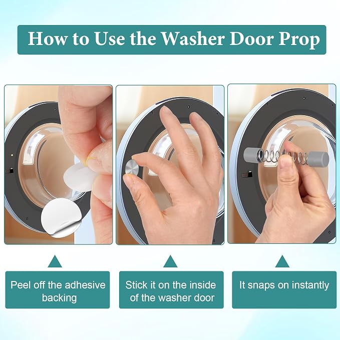 4 Pack Front Load Washer Door Prop, Magnetic Washing Machine Door Holder to - Image 5