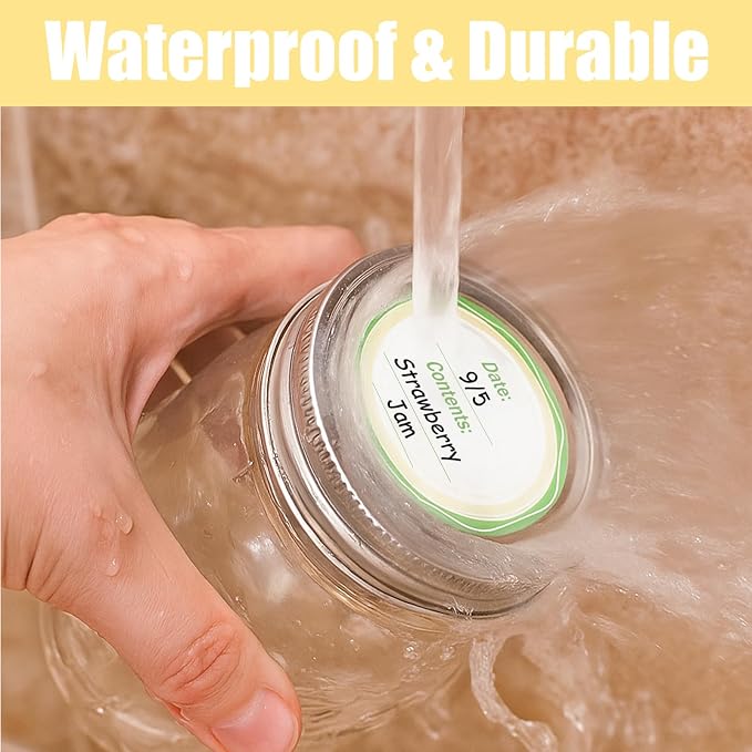 108 PCS Multicolored Mason Jar Label Stickers, Removable Waterproof & Oil - Image 4