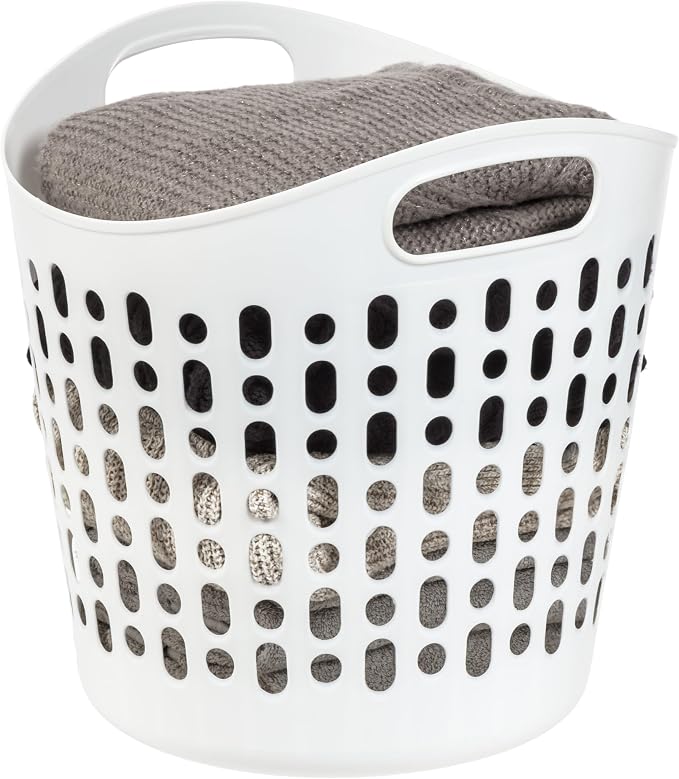 IRIS USA Laundry Basket Hamper, 27L Flexible Portable Plastic Dirty Clothes Bag by IRISUSA