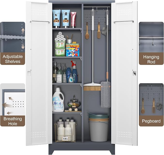 GREATMEET 72'' Metal Utility Storage Cabinet - Image 5
