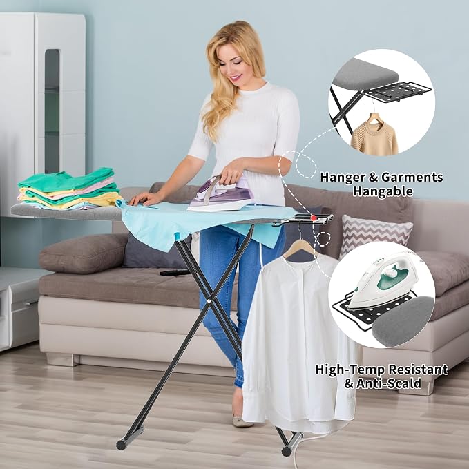 Ironing Board with Porous Iron Rest, 7 Adjustable Heights, 3-Layer - Image 2