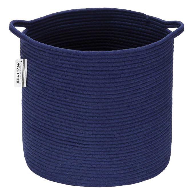 Sea Team Medium Size Cotton Rope Woven Storage Basket by SeaTeam