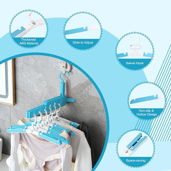 Foldable Travel Hangers for Cruise, 6 Pack Portable Collapsible Hangers - Image 4